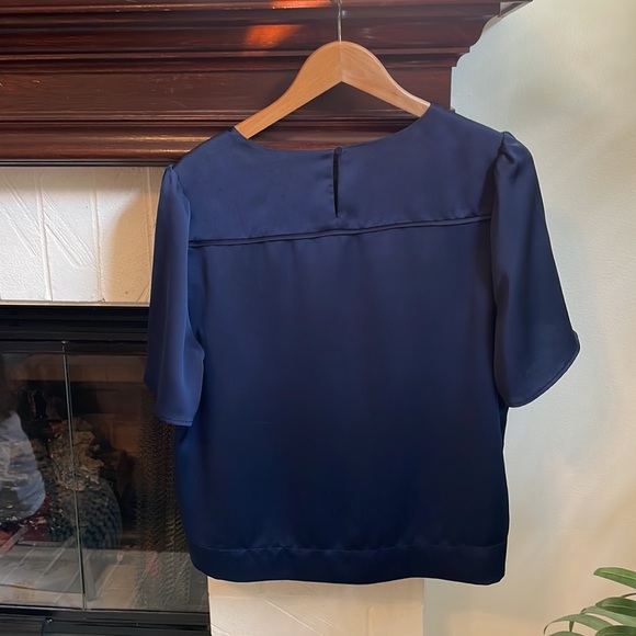 J. Crew 365 Crew Neck Blouse in Navy 12 O1 - Picture 2 of 6